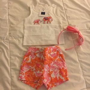 Janie And Jack Outfit, Shorts Top & Headband Bow